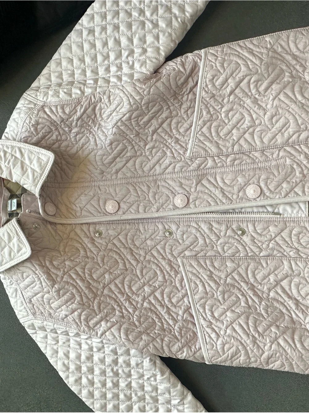 Burberry Pale Pink Quilted Kids Puffer Jacket with Nova Check Lining